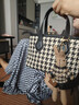 查瑞娜（ZAR&RUILR）ck女包小眾設計春夏包包女2025新款潮百搭千鳥(niǎo)格單肩手提斜挎包 黑色 收藏送禮袋+掛飾 曬單實(shí)拍圖