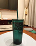 星巴克（Starbucks）杯子玻璃杯 高顏值玻璃吸管杯 大容量桌面 咖啡水杯 男女士送禮 粉色漸變款玻璃杯550ml 曬單實拍圖