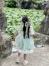 WVD國際品牌漢服女童洋裝夏季2025新款兒童唐裝超仙中國風(fēng)夏款古風(fēng)公主裙子 綠色 綠色 100 曬單實拍圖