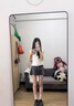 蝶嬌諾（DIEJIAONUO）連衣裙子女夏季2025新款韓系多巴胺純欲風(fēng)美式甜辣妹穿搭女套裝 白色上衣+裙子+腰帶 S 曬單實拍圖