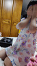 俞兆林（YUZHAOLIN）女童睡裙兒童睡衣純棉夏季薄款短袖家居服童裝 小兔字母琥珀黃 曬單實(shí)拍圖