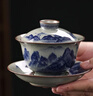 西多米蓋碗套裝功夫茶具三才茶碗景德鎮陶瓷茶杯防燙父親生日禮物謝師禮 曬單實(shí)拍圖