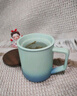 叁旬（sanxun） 知行陶瓷泡茶馬克杯帶蓋過(guò)濾水杯女男辦公室茶水分離杯子定制 知行馬克杯【湖蘭釉】 曬單實(shí)拍圖