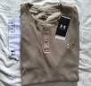 安德瑪（UNDERARMOUR）春夏Waffle Henley男子華夫格運(yùn)動(dòng)休閑短袖T恤6007562棕色299 XL 曬單實(shí)拍圖