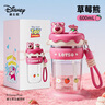 迪士尼吸管杯子學(xué)生兒童水杯女士夏季Tritan塑料便攜耐高溫 600mL草莓熊 曬單實(shí)拍圖