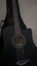 維卡斯（WEIKASI）民謠吉他初學者木吉他單板新手入門練習琴guitar吉它學生男女樂器 38英寸純黑色+禮包【初學推薦】 曬單實拍圖