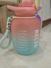 物生物（RELEA）運動(dòng)水壺Tritan健身水杯大容量大肚杯子吸管杯耐高溫便攜塑料杯 早春櫻粉-提繩款1.6L 曬單實(shí)拍圖