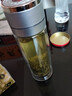 颯望德國一鍵開蓋車載雙層保溫杯男款辦公室玻璃水杯茶杯速開啟茶水分 高端銀【贈杯刷】550ml 曬單實拍圖