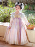 安妮優(yōu)兒女童漢服連衣裙中國風(fēng)兒童唐裝古風(fēng)超仙公主裙春夏款 紫色 120 曬單實(shí)拍圖