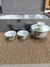 瀾春江白瓷功夫茶具套裝蓋碗茶杯家用客廳簡約商務茶具套裝高檔伴手禮 手繪荷韻 【高檔禮盒裝】 曬單實拍圖