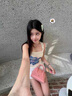 渝鼎福美式復古度假風蘭花吊帶背心女2025夏季新款修身外穿短款無袖上衣 杏色花朵M （95-110） 曬單實拍圖