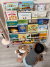 SOFS兒童書架落地客廳書本玩具收納架一體置物架子鐵藝書報(bào)雜志架寶寶書柜繪本架 【推薦】XL碼(5+1)層3彩盒 無輪 曬單實(shí)拍圖