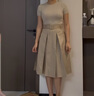 VEROMODA七夕禮物半身裙女2025夏季新款A(yù)擺優(yōu)雅中長(zhǎng)裙時(shí)尚通勤325216007 淺卡其色 S 曬單實(shí)拍圖