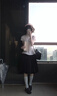 MR.KA學(xué)院風(fēng)減齡套裝女甜美條紋短袖襯衫2025夏季復(fù)古高腰百褶裙兩件套 襯衫+百褶裙 L 105-115斤 曬單實拍圖