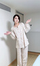 英氏A類孕婦睡衣秋款月子服空調(diào)服哺乳期棉感長袖家居服套裝 格?；↙ 曬單實拍圖