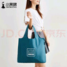 小黑裙便攜折疊購物袋外出輕薄迷你環(huán)保超市買(mǎi)菜包女防水便利手提布袋子 墨綠色 曬單實(shí)拍圖