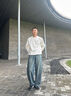 森馬（Semir）王安宇同款丨商場(chǎng)同款牛仔褲男25秋彎刀褲寬松褲子103525124108A 曬單實(shí)拍圖