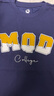 馬騎頓（MQD）男大童夏季新品學(xué)院風(fēng)基礎(chǔ)百搭字母短袖親膚輕薄T恤 藏青 140 曬單實(shí)拍圖