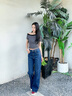 Calvin KleinJeans【新品禮盒】25夏女美式復古ck高腰寬松闊腿牛仔褲47B936G U3N-牛仔深藍 29 曬單實(shí)拍圖