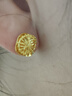 中國黃金小方糖黃金耳釘女999足金七夕情人節(jié)禮物送女朋友老婆 （金重約2.2g）直針拉絲小方糖耳釘 曬單實拍圖