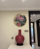 伯莎丹頓蘇繡牡丹掛畫(huà)手工真絲刺繡客廳臥室玄關(guān)走廊背景墻壁裝飾畫(huà)送禮物 帶框成品 (畫(huà)芯直徑100cm 外框直徑108cm) 曬單實(shí)拍圖