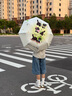 布爾享可愛卡通晴雨兩用自動(dòng)雨傘折疊女遮陽傘女防紫外線學(xué)生防曬太陽傘 三折自動(dòng)-蘋果小黑貓 8骨 曬單實(shí)拍圖