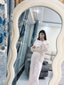 維多利亞的秘密  宅度假奶舒絨睡衣套裝可外穿家居服保暖毛絨女士秋季送禮禮物 2HNM粉豹紋 11256808 S 曬單實(shí)拍圖