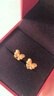 賽菲爾黃金耳釘女足金甜美蝴蝶結(jié)耳飾 直針款 約1.65克 曬單實拍圖