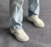 特步運動鞋男鞋子2025夏季新款輕質(zhì)透氣網(wǎng)面跑步鞋休閑鞋男士減震鞋子 0058月石灰/煙灰色 42 曬單實拍圖