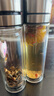 XDO一鍵開(kāi)蓋水杯男士茶杯雙層玻璃泡茶杯子防爆耐高溫全鋼蓋 曬單實(shí)拍圖