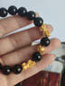 石玥珠寶精品10mm天然黑曜石手串黃金貔貅轉(zhuǎn)運(yùn)珠水晶手鏈男女士款禮物 曬單實(shí)拍圖