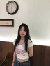 LDBE甜辣妹設(shè)計(jì)感假兩件短袖t恤女夏季2025新款美式修身顯瘦正肩上衣 白色 XL 【110-125斤】 曬單實(shí)拍圖