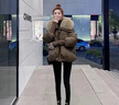 TKSY短款羽絨服女2025年冬季鵝絨新款時尚洋氣時尚小個子大毛領外套 咖色狐貍毛 S 曬單實拍圖