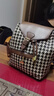 袋鼠真皮雙肩包女頭層牛皮女包2024七夕千鳥(niǎo)格時(shí)尚百搭立體小背包 千鳥(niǎo)格 曬單實(shí)拍圖