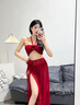 樂卡利比基尼泳衣女性感顯白顯瘦分體泡溫泉三點(diǎn)式沙灘度假女士2025 比基尼泳衣長裙三件套 80-120斤 曬單實(shí)拍圖