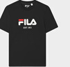 FILA 斐樂官方男女同款針織T恤2025年夏季純棉寬松休閑情侶短袖t恤 曬單實(shí)拍圖