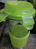 Glasslock 韓國進口玻璃水杯加厚可愛情侶杯隨手杯可愛透明茶杯 鋼化玻璃不帶刻度綠附杯套450ml 曬單實拍圖