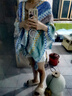 津炳勝民族風(fēng)披肩女外搭氣質(zhì)新款西北川西云南旅游青海川藏加厚披風(fēng)斗篷 淺藍-新疆穿搭凹造型披肩 曬單實拍圖