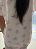 安奈兒（Annil）童裝男童女童短袖家居服套裝2025夏新款外穿彈力寬松睡衣 白紫花 160 曬單實(shí)拍圖