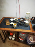 一米色彩移動(dòng)陽臺(tái)茶桌新中式家用小戶型實(shí)木茶幾旋轉(zhuǎn)茶臺(tái)燒水壺一體休閑桌 胡桃色單桌【不含椅】 1.0米【贈(zèng)黑色底部上水煮茶器】 曬單實(shí)拍圖