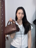 CinvaiKrose【趙昭儀同款】包包女包2025新款保齡球斜挎包生日七夕情人節(jié)禮物 咖啡色【送女友老婆女生禮物走心】 曬單實拍圖