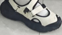 FILA FUSION斐樂瑪麗珍涼鞋女鞋夏涼拖魔術(shù)貼海螺沙灘鞋子 微白/黑-WB 37.5 曬單實(shí)拍圖