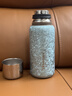 水宜生純鈦保溫杯鈦杯抑菌保鮮雙層高檔旅行壺悶茶杯溫顯抗菌隨行水杯 流光銀480ml 曬單實(shí)拍圖