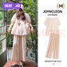 婧麒（JOYNCLEON）孕婦套裝夏季2025新款孕期寬松高級孕婦裝夏裝短袖上衣褲子女 杏色上衣+卡杏色褲【套裝】 XL 曬單實(shí)拍圖