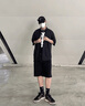 威登羊夏季冰絲短袖t恤男士高級(jí)感上衣搭配潮流帥氣男學(xué)生休閑運(yùn)動(dòng)套裝 黑色短袖+黑短T+黑色褲子【三件 XL 曬單實(shí)拍圖
