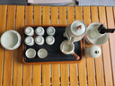 瓷牌茗茶具觀山自動茶具整套汝窯泡茶器全套家用禮品功夫茶具排水茶盤套裝 水墨觀山自動茶具8杯大全套+茶盤 曬單實拍圖
