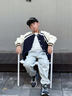英氏（YEEHOO）男童外套兒童棒球服秋季時(shí)尚立領(lǐng)學(xué)院風(fēng)百搭中大童裝洋氣秋裝新款 帥氣學(xué)院 深藍(lán) 150 曬單實(shí)拍圖