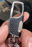 JCZS德國汽車(chē)鑰匙扣男士腰掛鑰匙扣掛件金屬鎖匙扣耐用摩托車(chē)鑰匙鏈圈 黑色輕奢皮【一按即開(kāi)】 曬單實(shí)拍圖