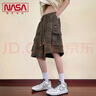 NASA BASE迷彩工裝短褲男士寬松純棉休閑大碼五分褲青少年中褲子 JYF-H33灰色 XL 曬單實(shí)拍圖