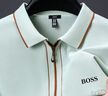 BOSS夏季新款BOSS男士正品100%純棉短袖T恤純色商務(wù)休閑翻領(lǐng)POLO衫 淺綠色 M  建議100-120斤 曬單實(shí)拍圖
